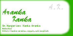 aranka kanka business card